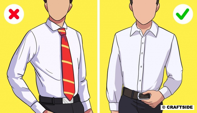 If you are wearing a shirt without a jacket, you don’t need a tie.