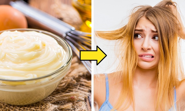 Using mayonnaise instead of hair conditioner